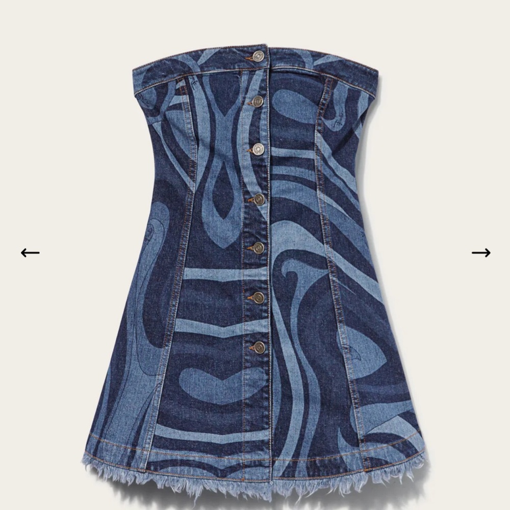 Emilio Pucci Blue Strapless Denim Dress